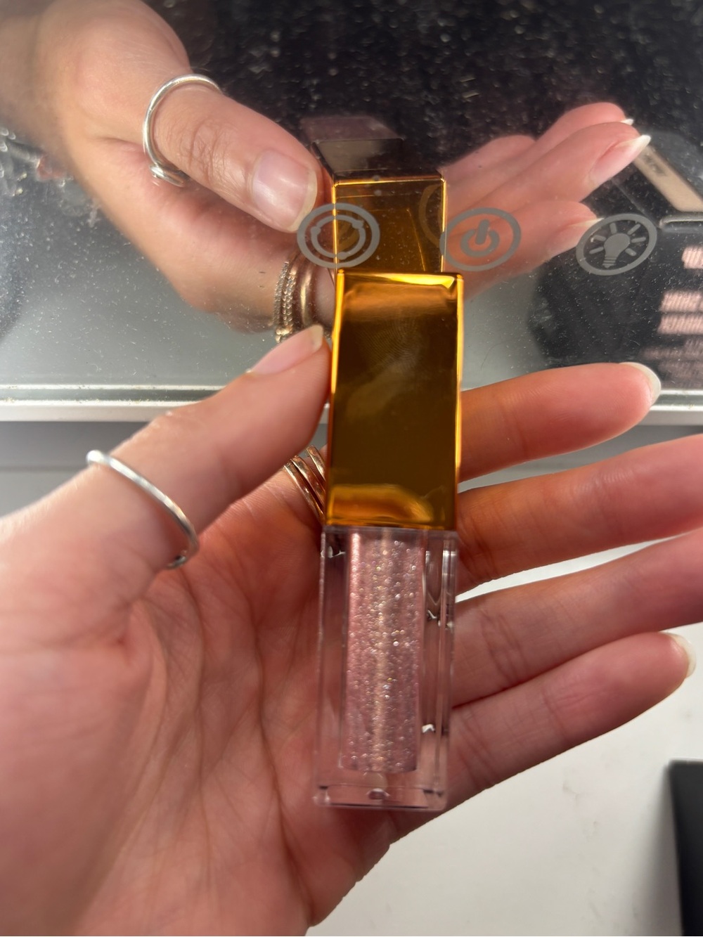Kirby Kosmetics Gold-Top Glitter Pink Eyeshadow
